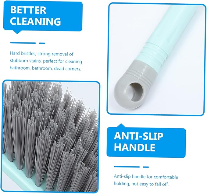 3 Pieces Floor Cleaning Brush Tile Grout Brush Kitchen Scrubbing Cleaning Brush Stiff Grout Cleaner Abs Bathroom Brush Broom (Verde 31X5.5X121CM)