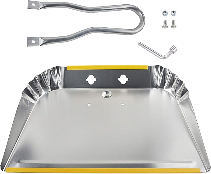 PHYEX 3-Pack 17 Heavy Duty Metal Dust Pans Wide Dustpans for Household Easy to Assemble