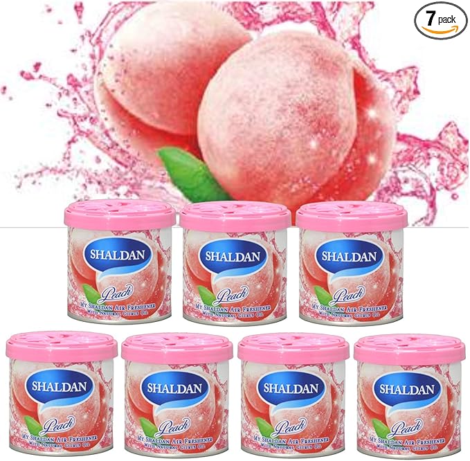 My Shaldan 7 packs Peach Scent Car Air Freshener V7- Premium Quality Gel based and long lasting fresh fragrance