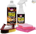 Quick 'n Brite Fireplace Cleaning Kit – Includes 16 oz Fireplace Glass Cleaner 32 oz Gel Fireplace Cleaner Scrub Brush Sponge and Microfiber Towel