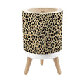 Bathroom Trash Can with Lid Leopard Design Garbage Bin Waste Basket for Kitchen Office Bedroom Decoration Diaper Pail 1.8 Gallon