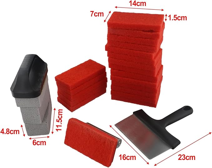 Griddle Cleaning Kit for 26 Pieces- Heavy Duty Grill Cleaner Kit Wit Gardening and Home Furnishings Accessories