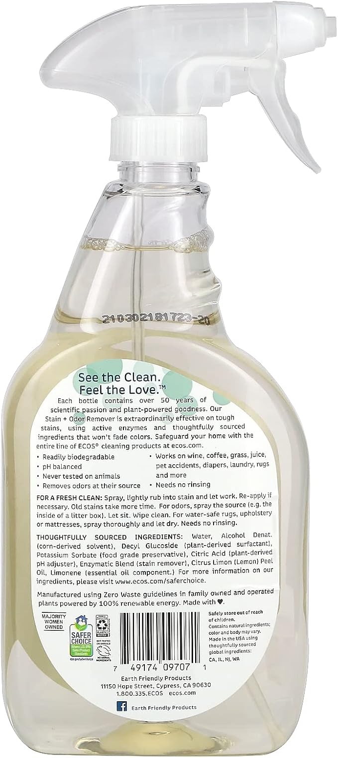 Earth Friendly Product Stain &amp Odor Remover 22 oz. This Multi-Pack Contains 3.2