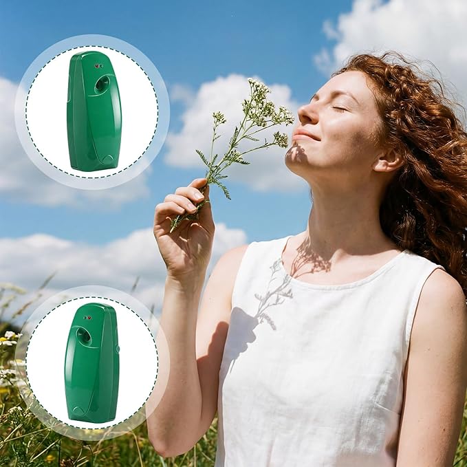 Maxcheck 4 Pcs Automatic Air Freshener Spray Dispenser Wall Mounted Automatic Spray Dispenser Air Freshener for Bathroom Battery Operated Free Standing for Commercial Place and Room (Dark Green)