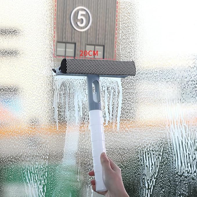 3 in 1 Spray Scrape Wipe Window Squeegee Glass Cleaner Wiper Shower Household Cleaning Tool
