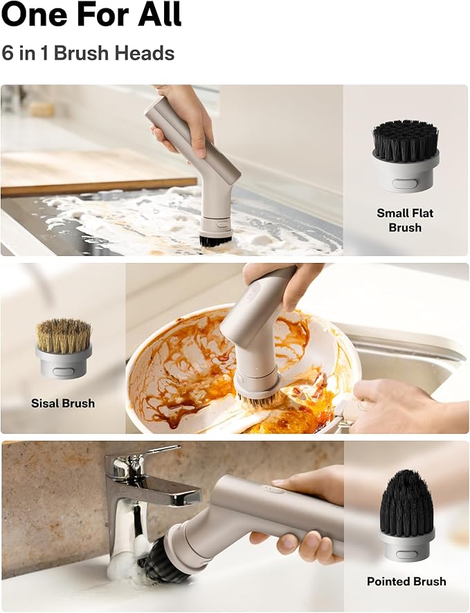 HOTO Wand™ Grout Brush and Kitchen Spin Scrubber