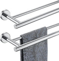 JQK Double Towel Bar Chrome 20.5 Inch 304 Stainless Steel Thicken 0.8mm Towel Rack Bathroom Towel Holder Polished Steel Wall Mount Useable Length 18 Inch 2 Pack TB100L18-CH-P2