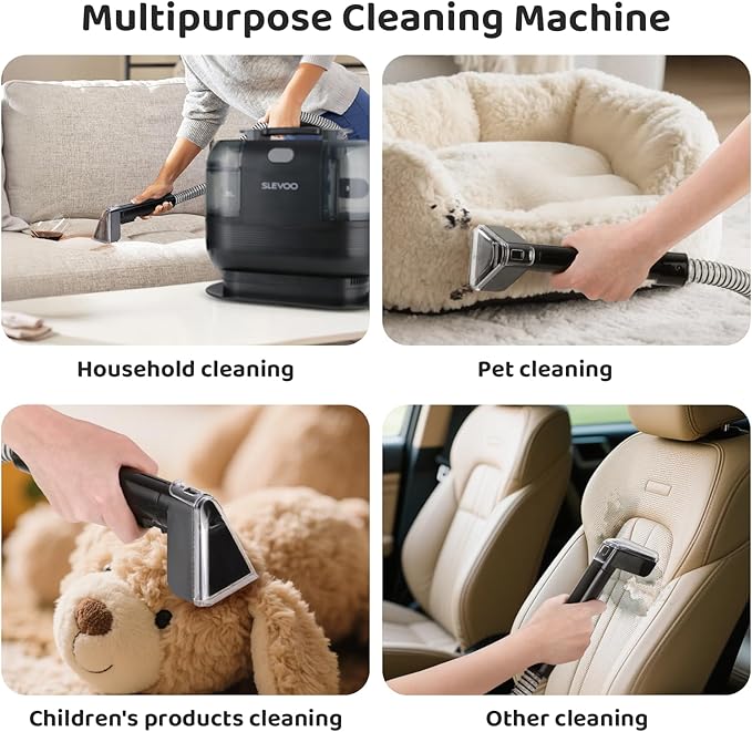 500W Powerful Carpet Cleaner Machine - 12Kpa Strong Suction Portable Upholstery Cleaner For Pet Accident Rugs Carpet And Upholstery