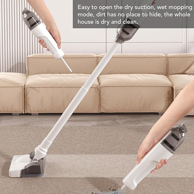 Yosoo Cordless Stick Vacuum Cleaner Portable 120W 10KPA Rechargeable Floor Mop Vacuum Cleaner for Home Car with High Power