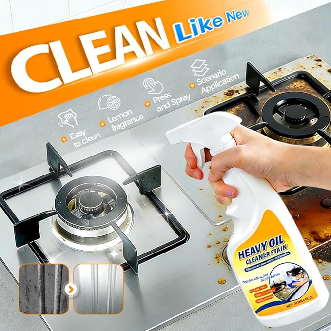 Heavy Oil Multi Purpose Cleaner Stain Effective Multi-Purpose Cleaner with Kitchen Cleaning Sponges for Household Oven Stove Range Hood Sink Heavy Oil Cleane (1PCS)