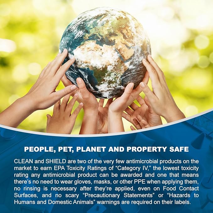 PermaSafe CLEAN Cleans Disinfects Deodorizes in One ‘Spray &amp Walk Away’ Step Sanitizes Hard Soft &amp Food Surfaces + PermaSafe SHIELD 90 Day Antimicrobial Surface Protector. 32 Fl Oz Spray