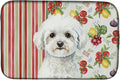 Caroline's Treasures Bichon Frise Vegetables Dish Drying Mat Absorbent Dish Drying Mat Pad for Kitchen Counter Dish Drainer Mat for Countertop 14 x 21 Multicolor
