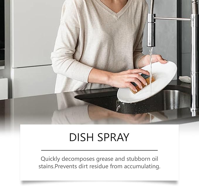 Dishwashing Spray Kitchen Utensil Cleaner For Grease &amp Stubborn Stains Gentle Formula Leaves Dishes Clean &amp Shiny Easy To Use(2PCS)