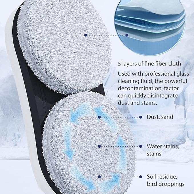 Smart Window Cleaning Robot Dual-Rotation Mop System with AI Planning &amp Remote Control 20-Minute UPS Battery Backup for Anti-Fall Safety Automatic Window Vacuum Cleaner for Glass Walls Tiles