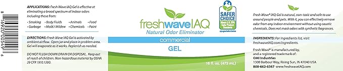 Fresh Wave IAQ Commercial Odor Eliminating Gel 16 Fl. Oz. | Pack of 6 | Odor Absorbers for Home | Safer Odor Relief | Natural Plant-Based Odor Eliminator | Replace Every 15-60 Days