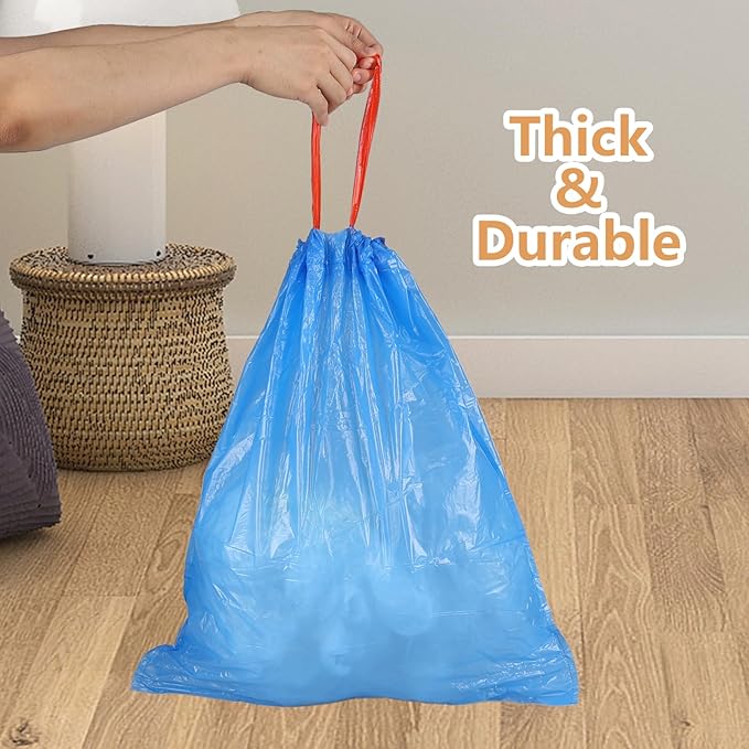 5 Gallon Drawstring Trash Bags 20 L Blue Garbage Bags 200 Counts/4 Rolls