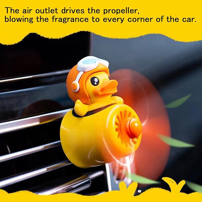 2 Pieces Car Air Fresheners Cute Bear Pilot Car Diffuser Propeller Air Outlet Vent Fresheners Suitable for Automotive Interior Decoration (Bear+Duck)