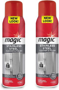 Magic Stainless Steel Cleaner Aerosol - 17 Ounce (2 Pack)- Removes Fingerprints Residue Water Marks and Grease from Appliances - Refrigerator Dishwasher Oven Grill