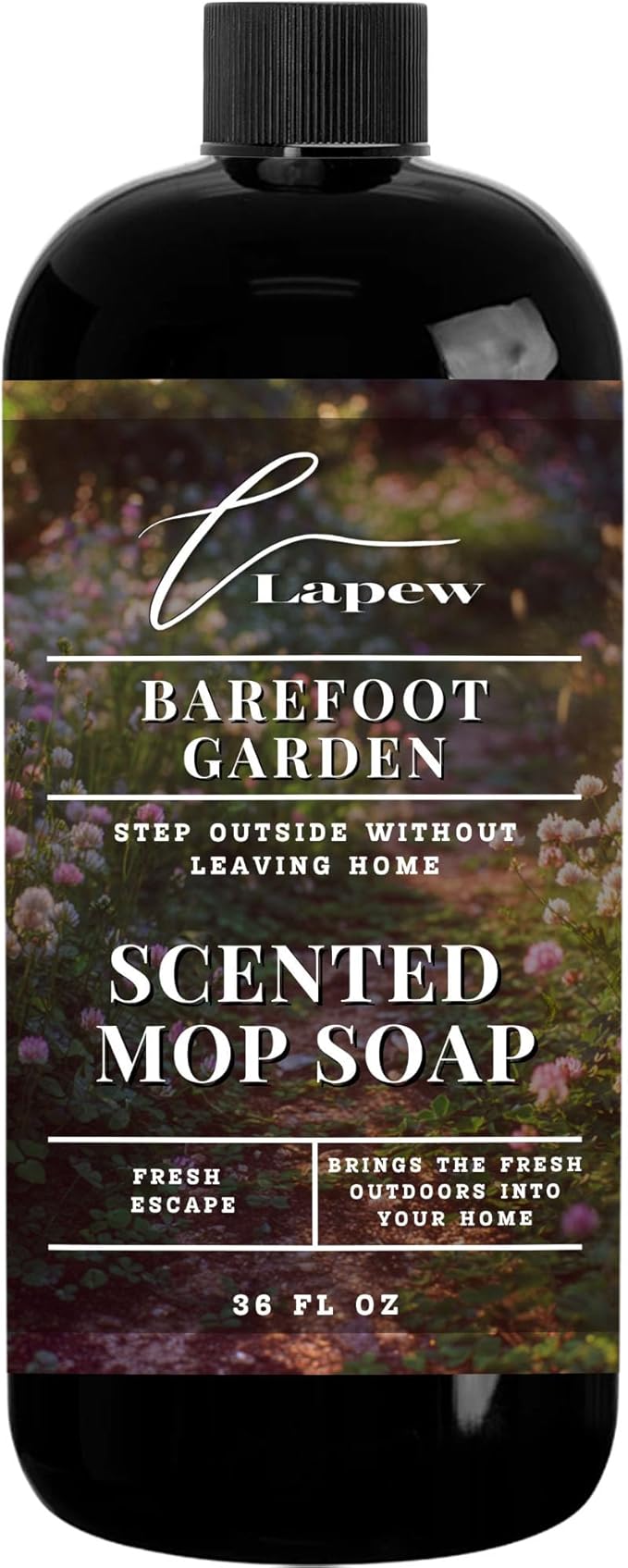 Lapew Barefoot Garden Scented Mop Soap - Luxury Floor Cleaner Concentrate for Mopping Tile Laminate Vinyl &amp Hardwood | Streak-Free Low-Foam | 36 oz