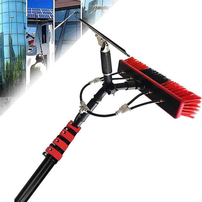 Water Fed Kit Solar Panel Cleaning Kit Window Cleaning System 20M Hose &amp Rotating BrushHead for CaravanSolar PanelDeckConservatory Roof12FT(3.6M)