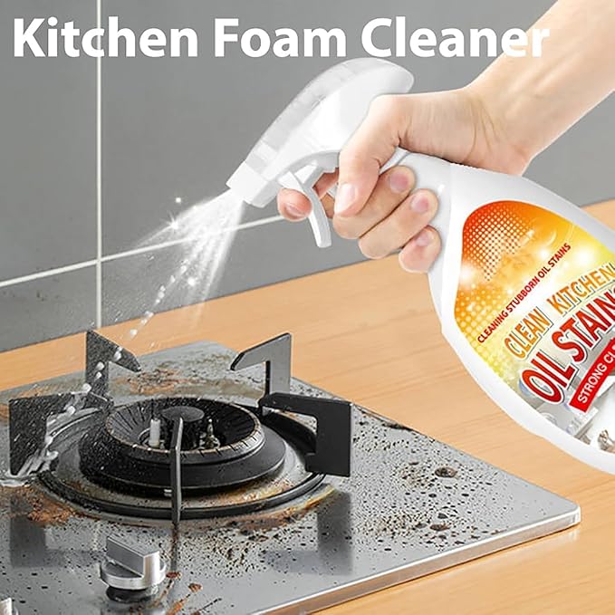 2026 New Heavy-Duty Kitchen Degreaser Foam Cleaner Clean Kitchen Up Oil Stains Spray Heavy Oil Stain Grease Cleaner Multi-purpose Foam Cleaning Spray (2PCS)