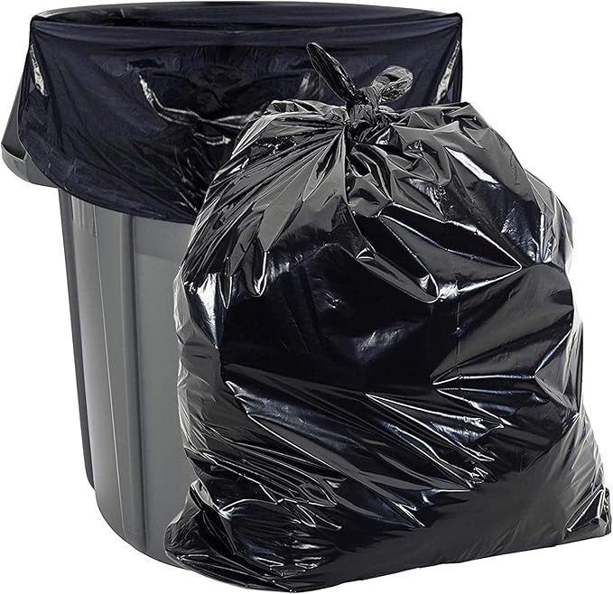 Aluf Plastics 45 Gallon Black Bio-Flex Trash Bags 16 Micron (eq) 39 x 42 - 400 Count