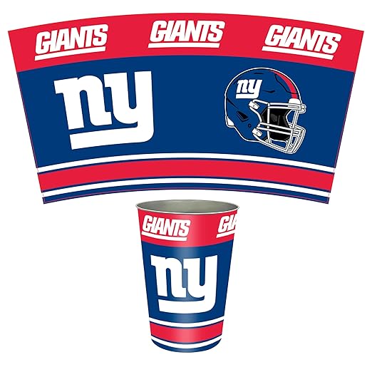FANMATS NFL - New York Giants Wastebasket | Blue | 15x10.5x10.5 | Primary Logo Helmet &amp Wordmark