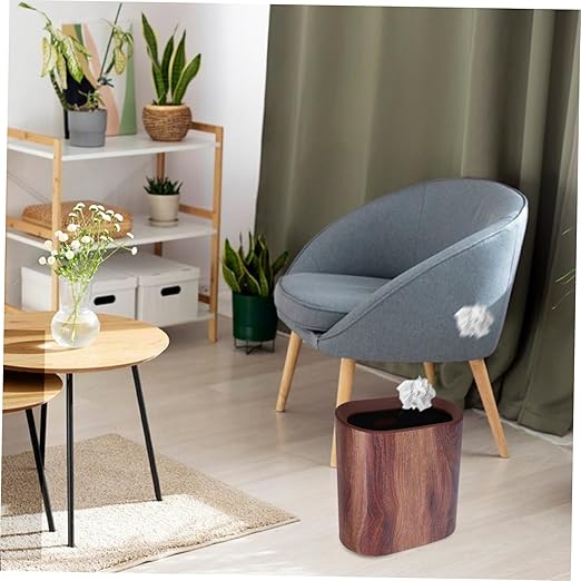 Zerodeko Marble Gap Trash Can Home Kitchen Bathroom Wastebasket Sturdy Floor Trash Bin for Bedroom and Living Room Easy to Clean Rubbish Bin Elegant Design