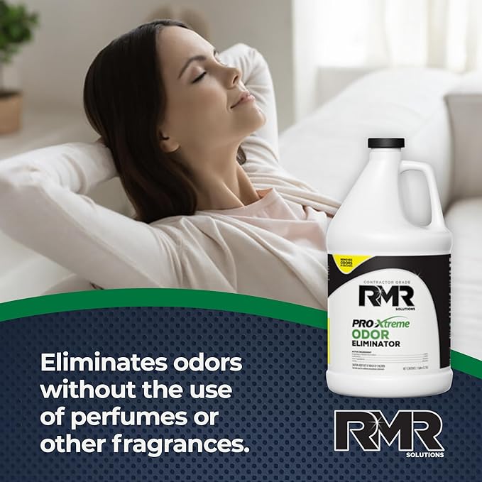 RMR PRO-Xtreme Odor Eliminator Commercial-Strength Formula Naturally Destroys Odors Organic Solution Tackles The Worst Odors No Masking or Cover-Up Fragrances Safe and Easy to Use 1 Gallon