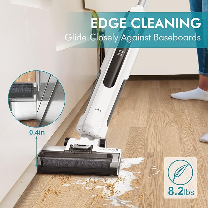 Ecowell Cordless Wet Dry Vacuum Cleaner and Mop with Self Cleaning for Hard Floor and Area Rug Vacuum Cleaner 8.2 Pounds