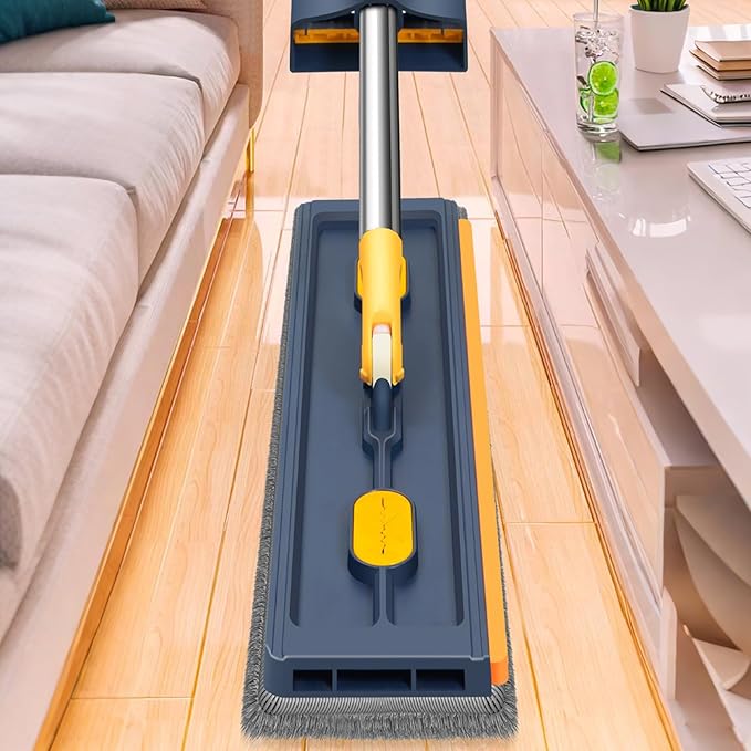 360° Rotatable Flat Floor Mop 58 Inch Long Handle with Washable Pads Large Microfiber Mop for Tile &amp Hardwood Floors Lightweight Cleaning Tool for Kitchen Bathroom Living Room