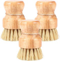 3/5Pcs Wooden Dish Brush Replaceable Long Handle Kitchen Cleaning Brush Set Natural Sisal Scrubbing Brush for Cleaning Pots Pan(5Pcs A)