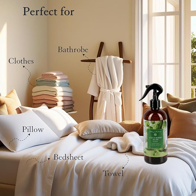Abbey &amp Sullivan Linen Spray Cucumber Aloe Fabric Freshener and Fragrance Room Spray Pack of 2 16 oz