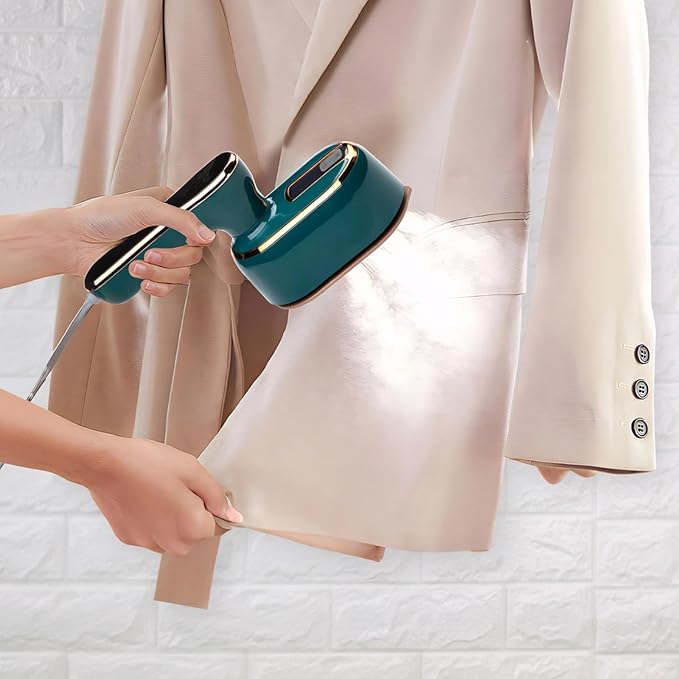 Led Digital Handheld Steamer Portable Travel Iron Includes Water Cup Storage Bag Dark Green 110V