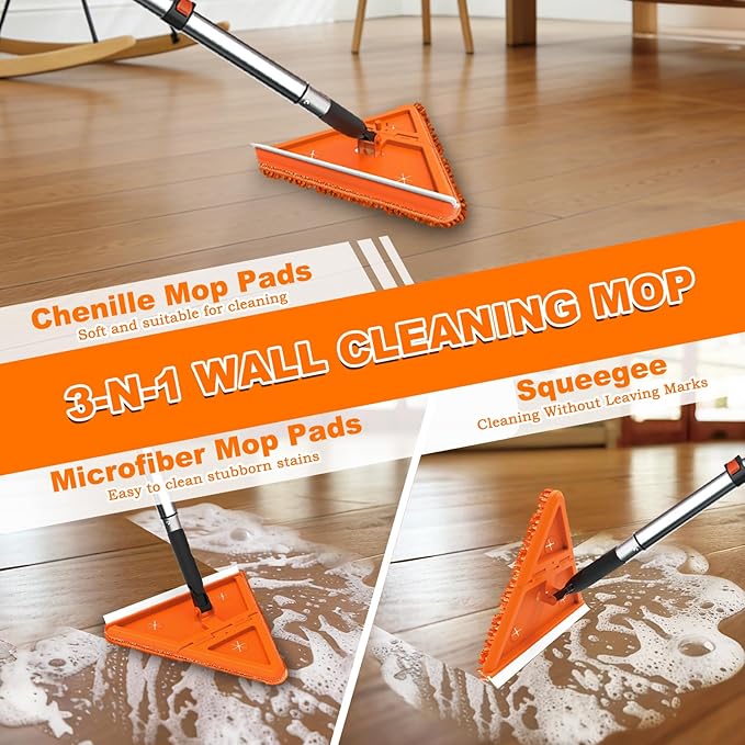 30FT Reach Dusters for Cleaning Ceiling Fan Cleaner Duster with Extension Pole Wall and Baseboard Cleaner Mop with Handle for Window Cobweb Fan Blade and High Ceiling