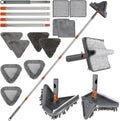 Mop for Wall Cleaning with Long Handle 2-in-1 Design Squeegee 11 Washable Pads