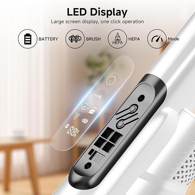 Cordless Stick Vacuum Cleaner with Auto Empty System Self-Charging Base Powerful Suction for Pet Hair on Carpet &amp Hardfloor Lightweight Anti-Tangled Handheld Vacuum HEPA Filtration Black
