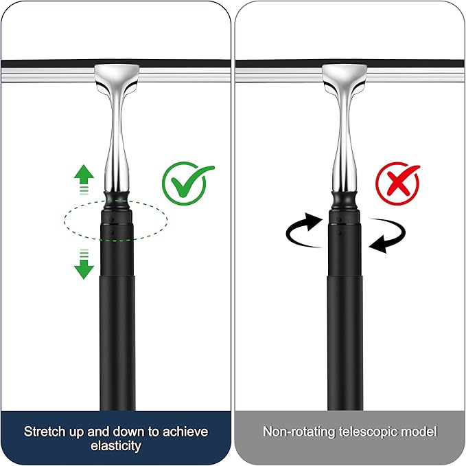 12-51’’ Telescopic Window Squeegee for High Windows 2-in-1 Window Cleaning Kit with Extra Silicone Blade &amp Hook Professional Squeegee for Shower Glass Doors (Window Squeegee Set)