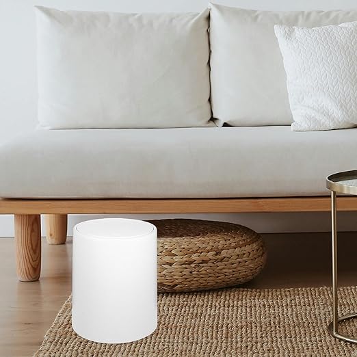 Lurrose Modern Push-Button Trash Can with Lid for Home Bathroom Bedroom Medium Garbage Bin Wastebasket for Multi-use Recycling Space-Saving Contemporary Container