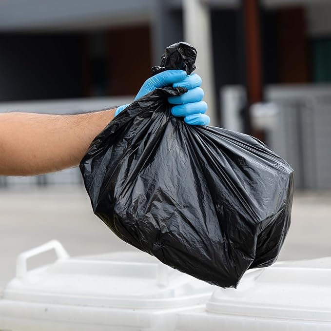 (100 Pack) 30-33 Gallon Trash Bags 1.3 Mil Heavy Duty Fits Round and Square 30-33 gal Trash Cans 33 x 39 Garbage Trash Can Liners (Black)