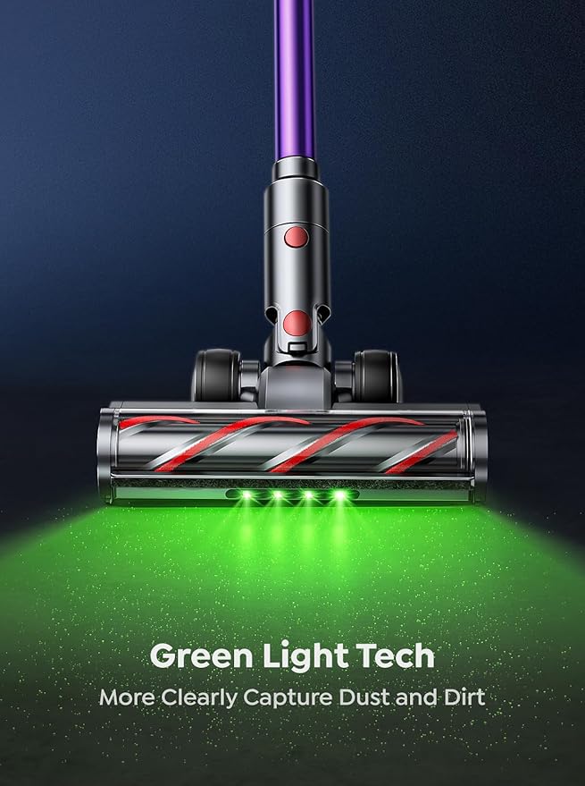 Cordless Vacuum Cleaner 650W 55KPA 70 Mins Vacuum Cleaners for Home Anti-Tangle Stick Vacuum with Touch Screen Wall Mount Charging Upgraded Vacuum Cordless for Pet Hair/Carpet/Floors