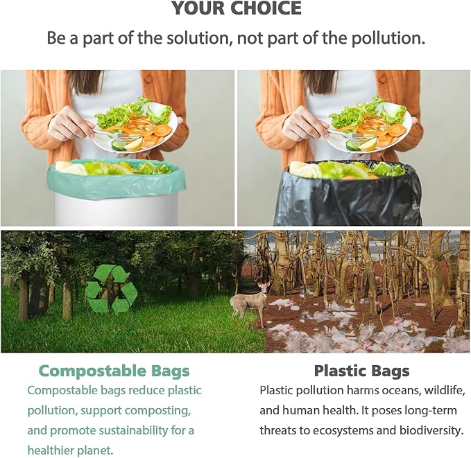 Compostable Trash Garbage bagsAYOTEE 13-15 Gallon Tall Kitchen Trash BagsHeavy Duty Unscented 1.18Mils 55 Liter60 CountStrong Thicken Rubbish Waste Can Liners for Kitchen Garden Home