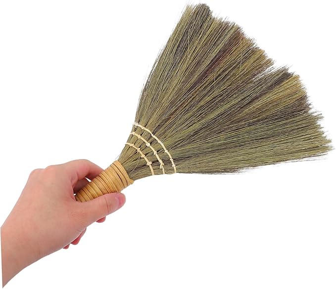 PRETYZOOM 2pcs Elegant Handmade Soft Bristle Broom Removable Handle Small Whisk Broomstick for Living Multipurpose Cleaning Tool
