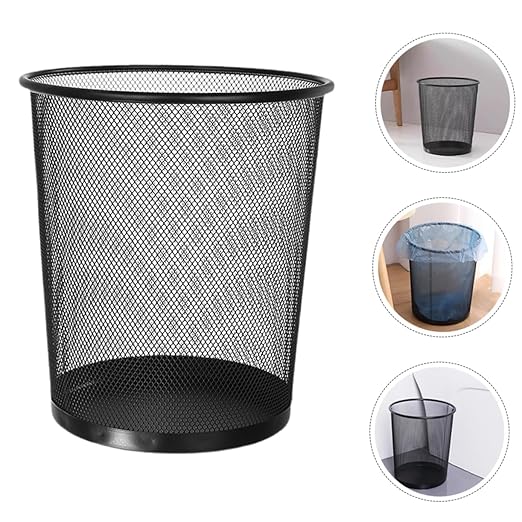 Modern Breathable Iron Mesh Waste Bin Versatile Trash Holder for Office Home Dorm Open-top Design for Easy Waste Disposal Stylish Functional Wastebasket