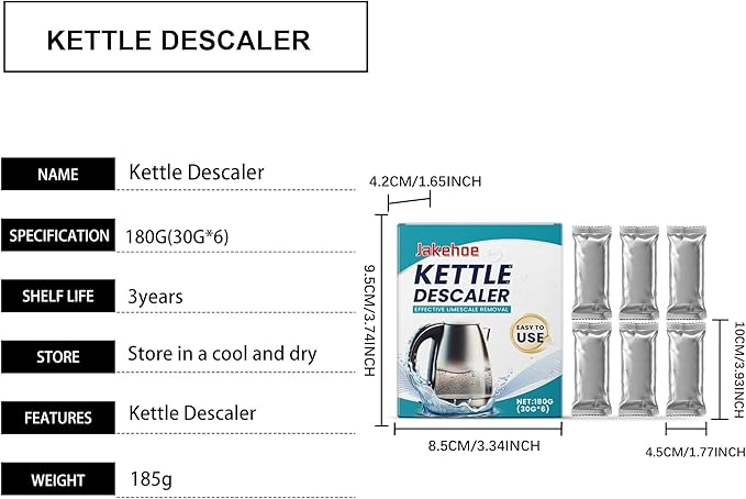 Kettle Descaler Powder - Powerful Limescale Remover For Electric Kettles Restores Shine Easy To Use Household Cleaner(2PCS)