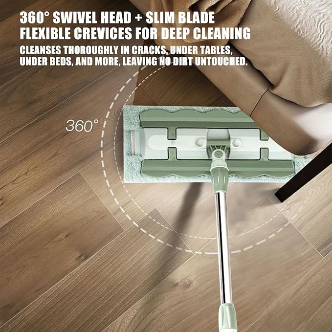 Microfiber Mops 360 Degree Rotating Quick Cleaning Tool Floor Maintenance Accessory Telescopic Handle Mop 7 Pads Kit Home Apartment Cleaner Multipurpose Floor Mop for Daily Maintenance