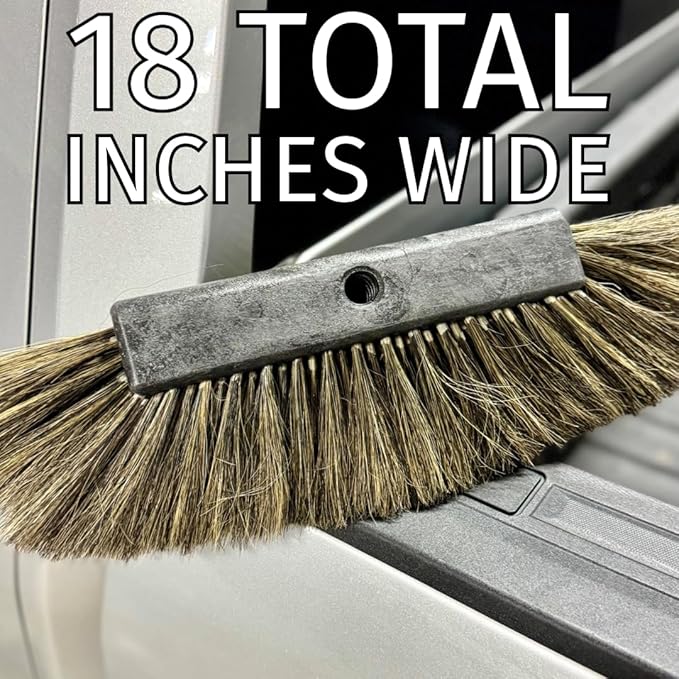 Montana Original Tri-Angle Boar’s Hair Car Wash Brush | Soft Scratch-Free Cleaning | Telescopic Handle for Large Vehicles | MB-1800-H