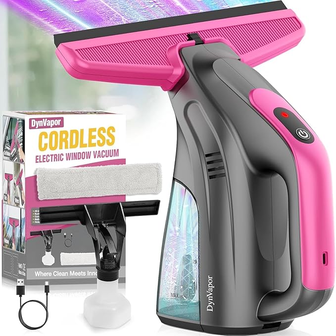 Streak-Free Powerful and Cordless Window Vacuum Squeegee Strong Suction and Lightweight Window Cleaner Gift with Microfiber Cloth Deep Cleans Window Shower Glass Mirror and Car Windshield