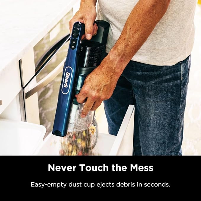Shark IZ363HT Anti-Allergen Pet Power Cordless Stick Vacuum with PowerFins Technology and Removable Handheld Blue (Renewed)