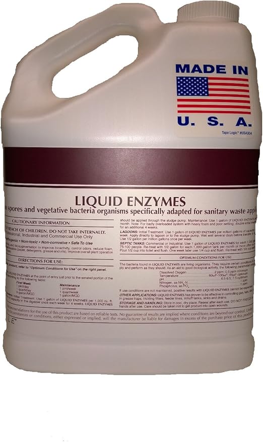 1 Gallon Septic Tank Treatment Liquid Enzymes Grease Trap Cleaner 2 Year Supply Industrial Strength